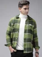 THE BEAR HOUSE Men Checked Heavy Flannel Cotton Shacket