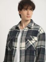 THE BEAR HOUSE Men Checked Relaxed Fit Casual Pure Cotton Overshirt