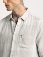 THE BEAR HOUSE Men Checked Slim Fit Spread Collar Casual Shirt