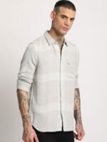 THE BEAR HOUSE Men Checked Slim Fit Spread Collar Casual Shirt