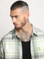 THE BEAR HOUSE Men Checkered Relaxed Fit Shacket