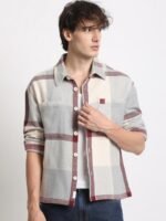 THE BEAR HOUSE Men Checkered Relaxed Fit Shacket