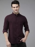 THE BEAR HOUSE Men Purple Slim Fit Casual Shirt