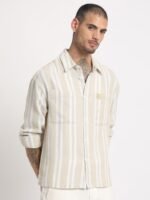 THE BEAR HOUSE Men Striped Relaxed Fit Cotton Shacket