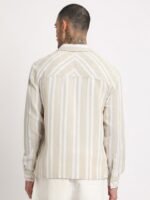 THE BEAR HOUSE Men Striped Relaxed Fit Cotton Shacket