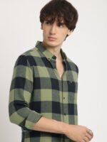 THE BEAR HOUSE Men's Checkered Slim Fit Casual Shirt