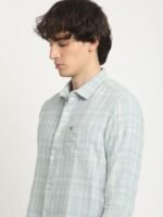 THE BEAR HOUSE Men's Checkered Slim Fit Casual Shirt