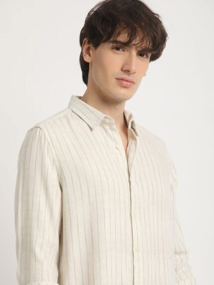 THE BEAR HOUSE Men's Striped Slim Fit Casual Shirt