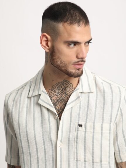 THE BEAR HOUSE Opaque Striped Casual Shirt