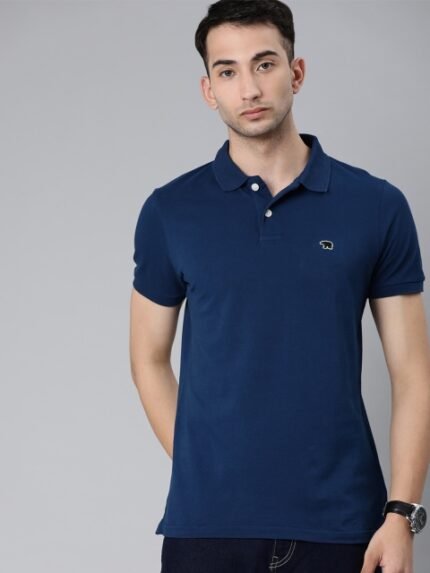 THE BEAR HOUSE Polo Collar Slim Fit Pure Cotton T-shirt