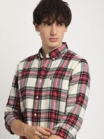 THE BEAR HOUSE Pure Cotton Checked Slim Fit Casual Shirt