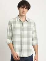 THE BEAR HOUSE Pure Cotton Checked Slim Fit Casual Shirt