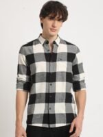 THE BEAR HOUSE Slim Fit Tartan Checked Pure Cotton Casual Shirt