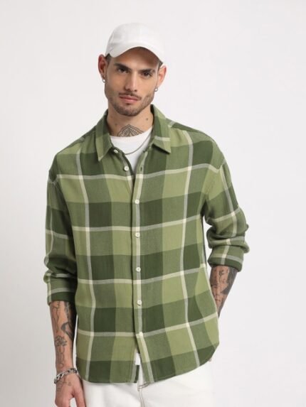 THE BEAR HOUSE Tartan Checked Flannel Casual Pure Cotton Shirt