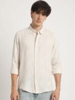 THE BEAR HOUSE Vertical Striped Slim Fit Casual Shirt