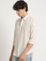 THE BEAR HOUSE Vertical Striped Slim Fit Casual Shirt