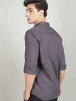 The Indian Garage Co Men Grey Comfort Regular Fit Cotton Casual Shirt