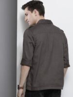 The Indian Garage Co Men Grey Slim Fit Casual Shirt