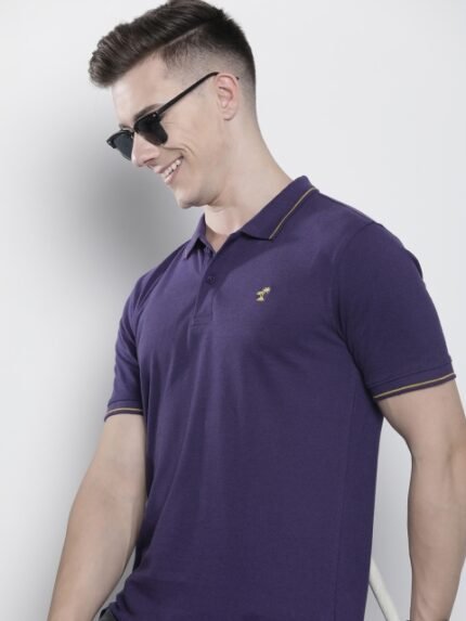 The Indian Garage Co Men Solid Polo Collar T-shirt