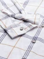 The Indian Garage Co Men White Checked Casual Shirt