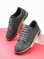 The Roadster Lifestyle Co. Men Grey Lace Up Moisture Wicking Memory Foam Casual Sneakers