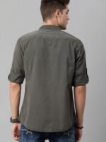 The Roadster Lifestyle Co Men Grey Melange Solid Casual Shirt