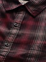 The Roadster Lifestyle Co Men Maroon & Black Regular Fit Checked Sustainable Casual Shirt