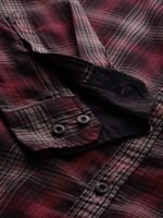 The Roadster Lifestyle Co Men Maroon & Black Regular Fit Checked Sustainable Casual Shirt