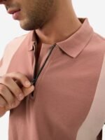 The Souled Store Men Colourblocked Polo Collar Cotton T-Shirt