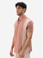 The Souled Store Men Colourblocked Polo Collar Cotton T-Shirt