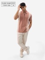 The Souled Store Men Colourblocked Polo Collar Cotton T-Shirt