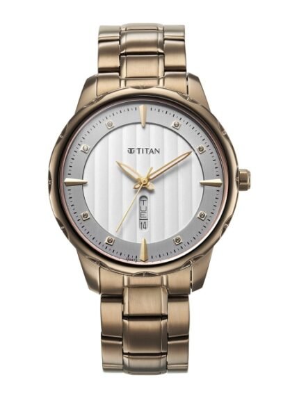 Titan Men Dial & Stainless Steel Straps Analogue Watch 1875QM01