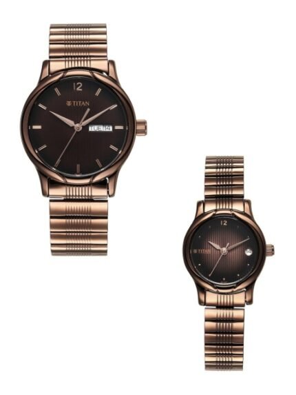 Titan Unisex Set Of 2 Analogue Couple Watch 15802490QM01P