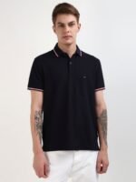 Tommy Hilfiger Men Solid Polo Collar Pure Cotton T-shirt