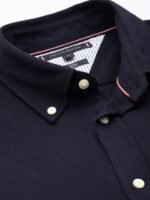 Tommy Hilfiger Pure Cotton Knitted Slim Fit Opaque Casual Shirt