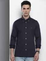 Tommy Hilfiger Pure Cotton Knitted Slim Fit Opaque Casual Shirt