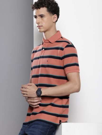 Tommy Hilfiger Striped Polo Collar T-shirt