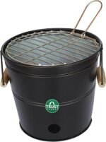 TrustBasket Portable Barbeque Bucket Set –Round Portable Charcoal BBQ Barbeque for Indoor/Outdoor and Multiuse (Black)