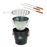 TrustBasket Portable Barbeque Bucket Set –Round Portable Charcoal BBQ Barbeque for Indoor/Outdoor and Multiuse (Black)