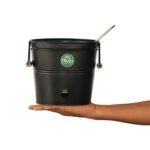 TrustBasket Portable Barbeque Bucket Set –Round Portable Charcoal BBQ Barbeque for Indoor/Outdoor and Multiuse (Black)