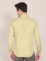 U S Polo Assn Men Beige Solid Tailored Fit Formal Shirt