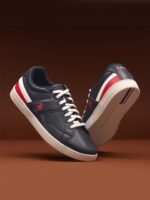 U S Polo Assn Men Navy Blue PU Sneakers