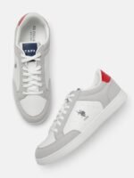 U. S. Polo Assn. Men Off White & Grey Solid Regular Sneakers