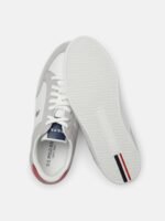 U. S. Polo Assn. Men Off White & Grey Solid Regular Sneakers