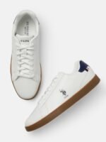 U S Polo Assn Men Off White PU Sneakers