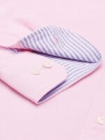 U S Polo Assn Men Pink Solid Tailored Fit Pure Cotton Casual Shirt