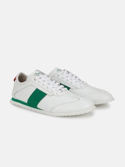 United Colors of Benetton Men Vintage Strapped Die Cut Sole Leather Sneakers