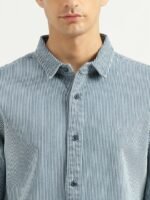 United Colors of Benetton Slim Fit Vertical Striped Cotton Casual Shirt