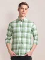 U.S. Polo Assn. Checked Button Down Collar Oxford Cotton Shirt