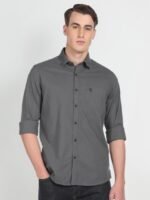 U.S. Polo Assn. Denim Co. Men Grey Slim Fit Pure Cotton Casual Shirt